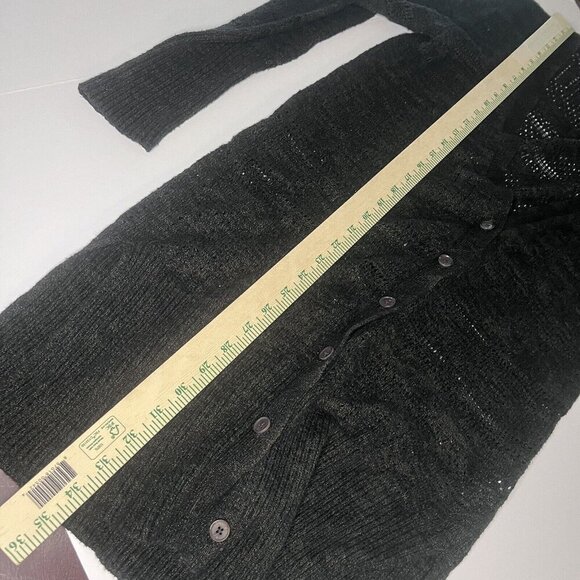 Banana Republic Cardigan Black Lace Stitch Button Front Women's Size M - Picture 10 of 10